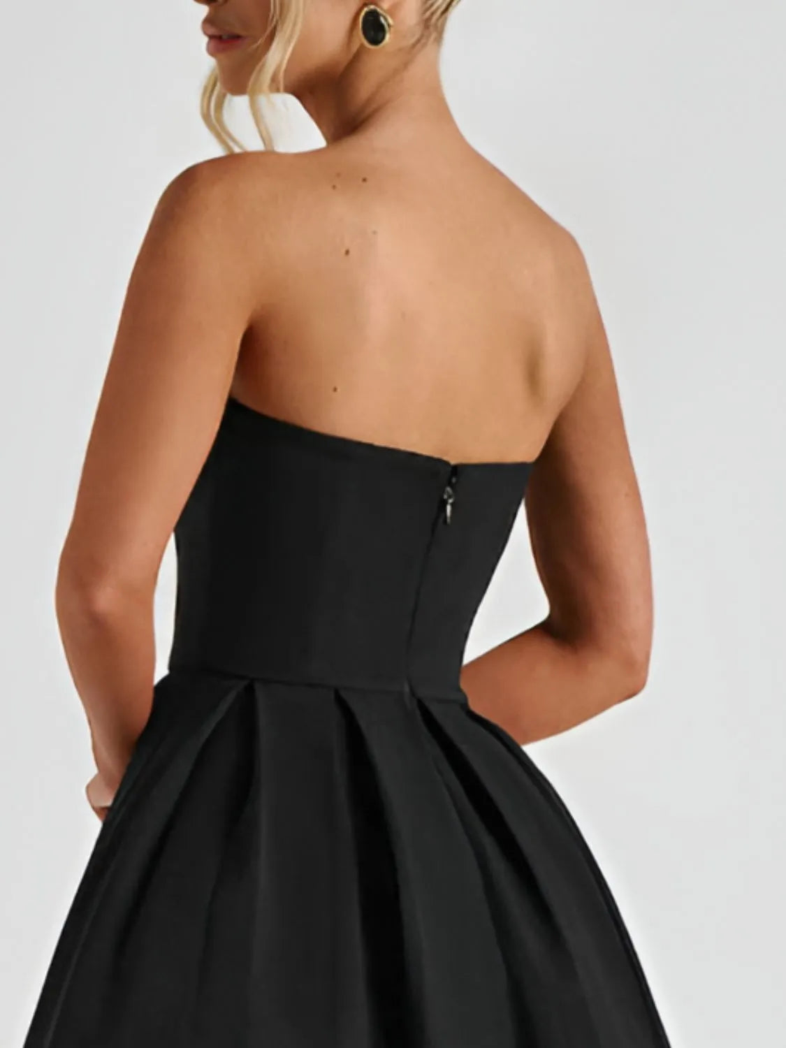 Strapless tube midi dress styled view