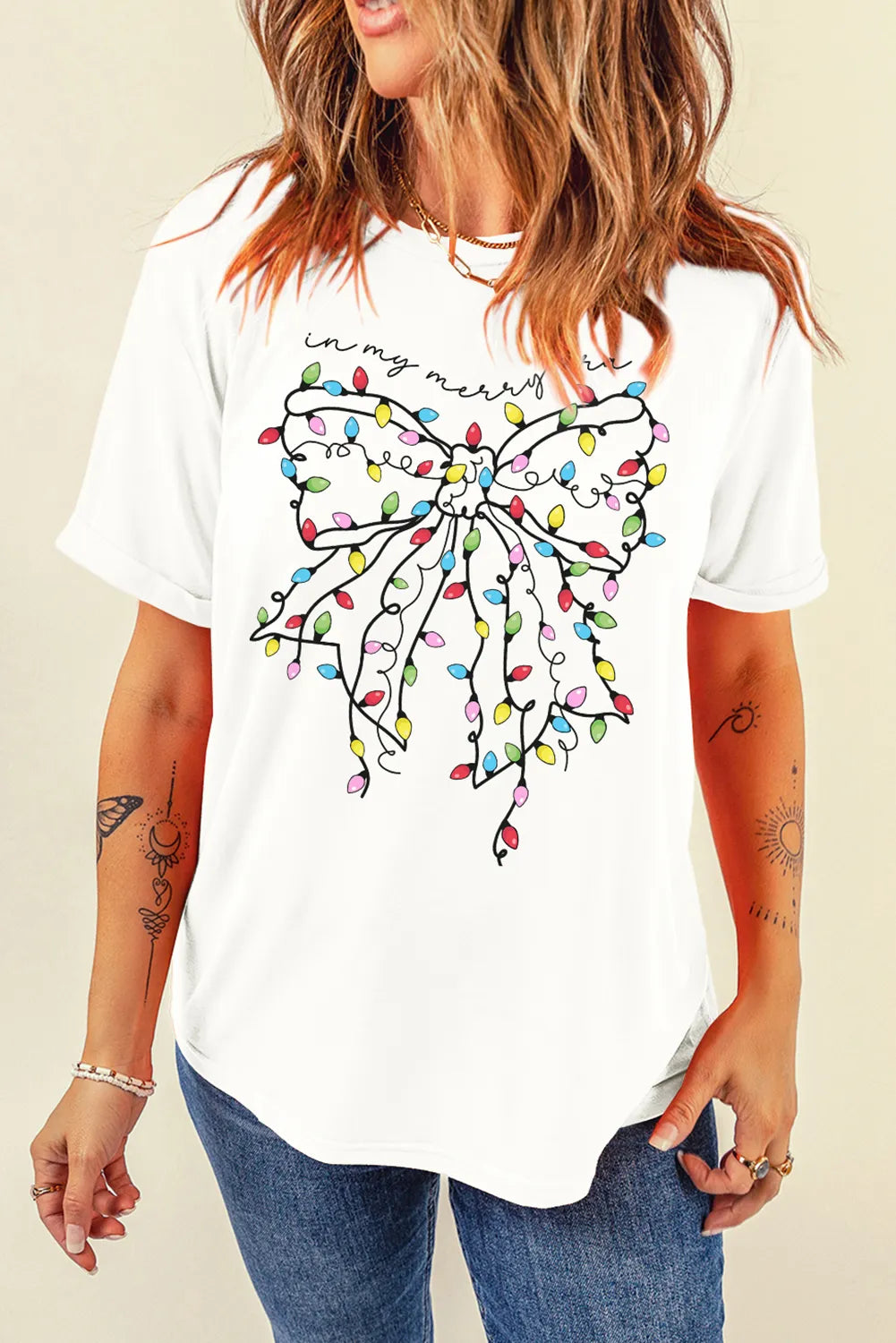 White bow top showing bow accent detail