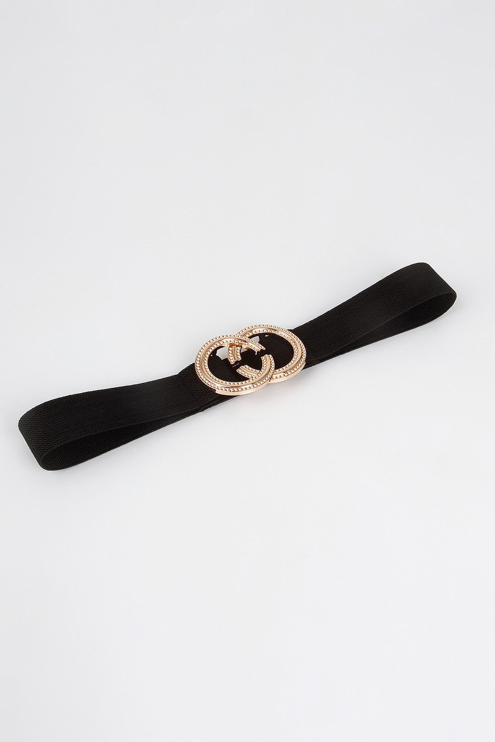 Double Hoop Buckle Elastic Belt - Fashorio