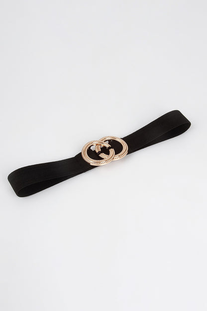 Double Hoop Buckle Elastic Belt - Fashorio