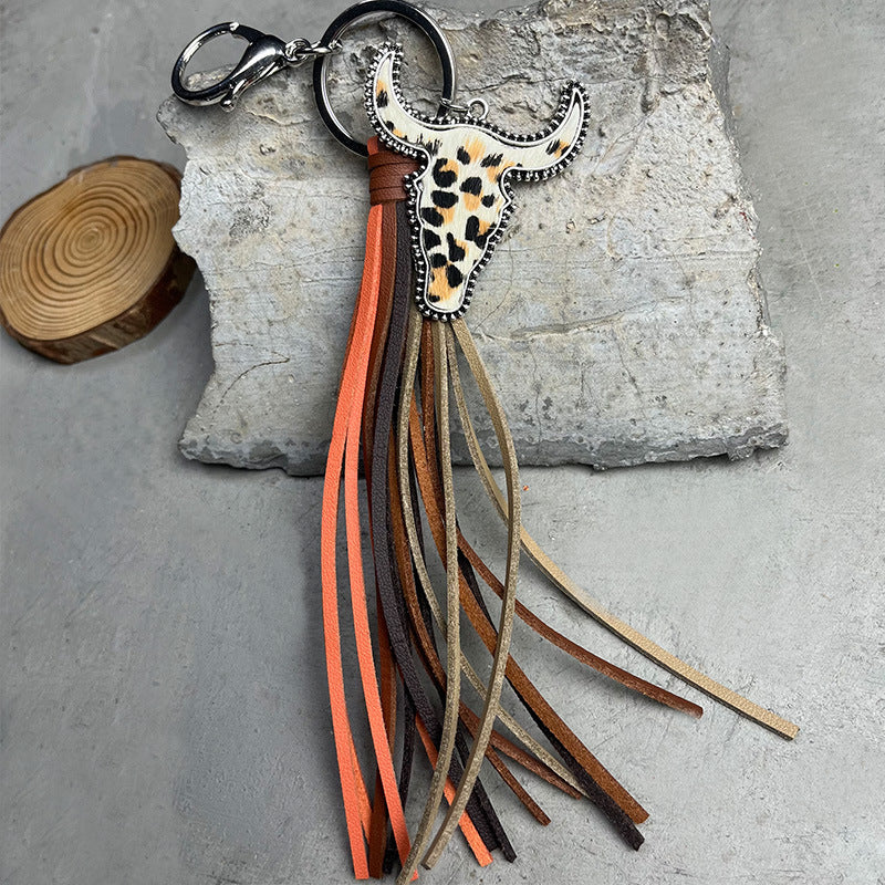 Bull Shape Fringe Key Chain Style A One Size - Fashorio