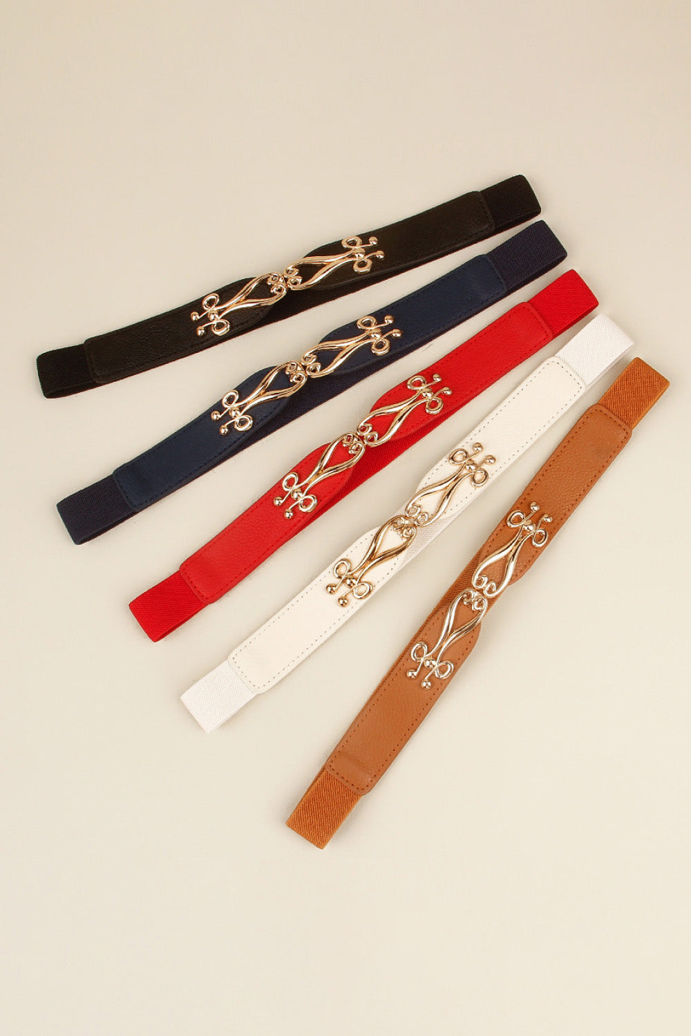 Alloy Buckle Elastic Belt - Fashorio