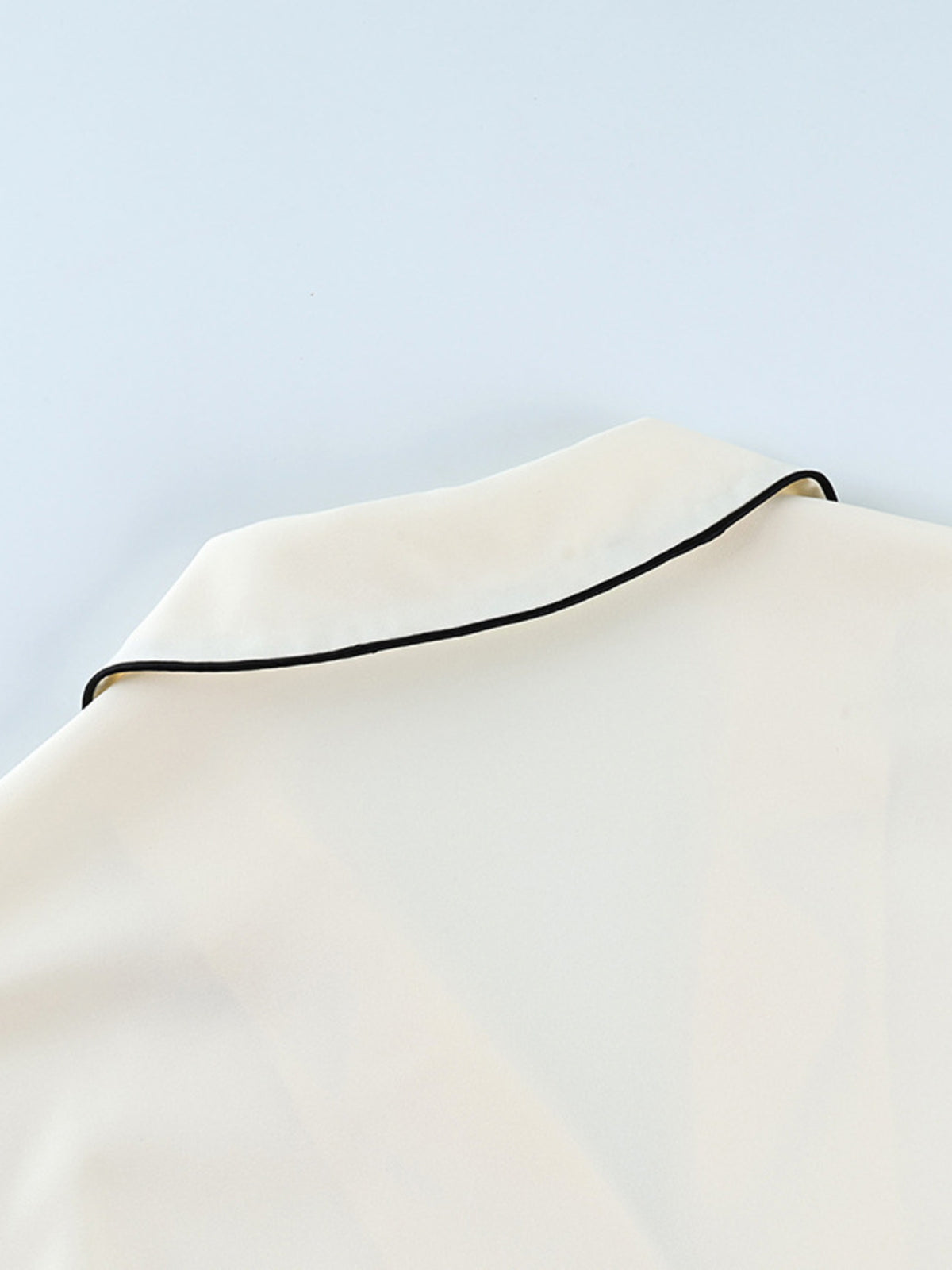 Contrast Trim Button Up Top and Pants Lounge Set, view 7