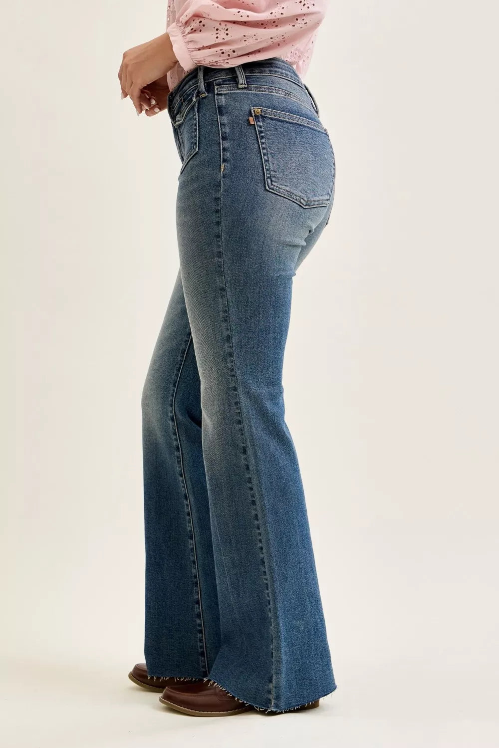 Judy Blue flare jeans side profile