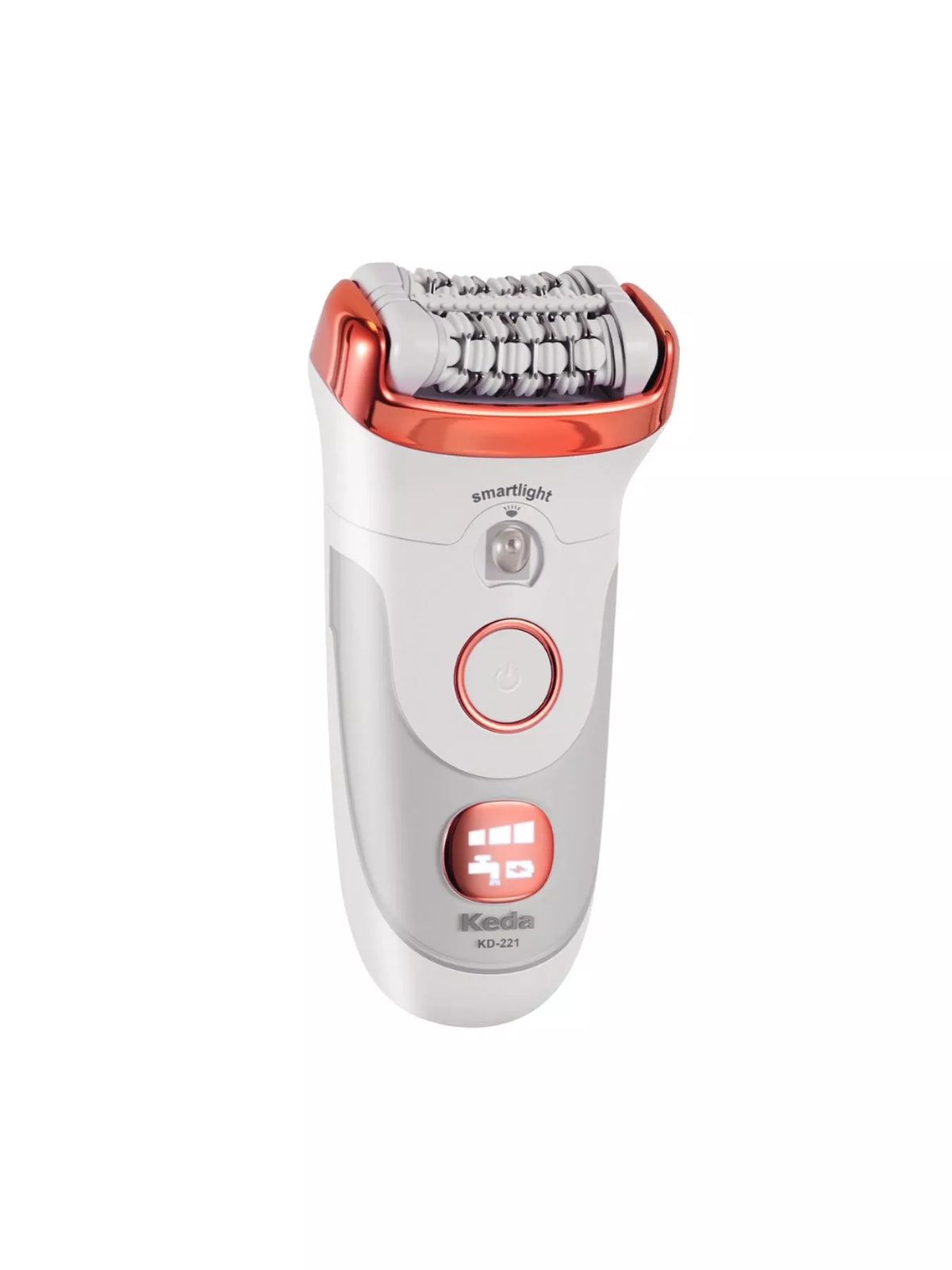 Epilator being used on the leg