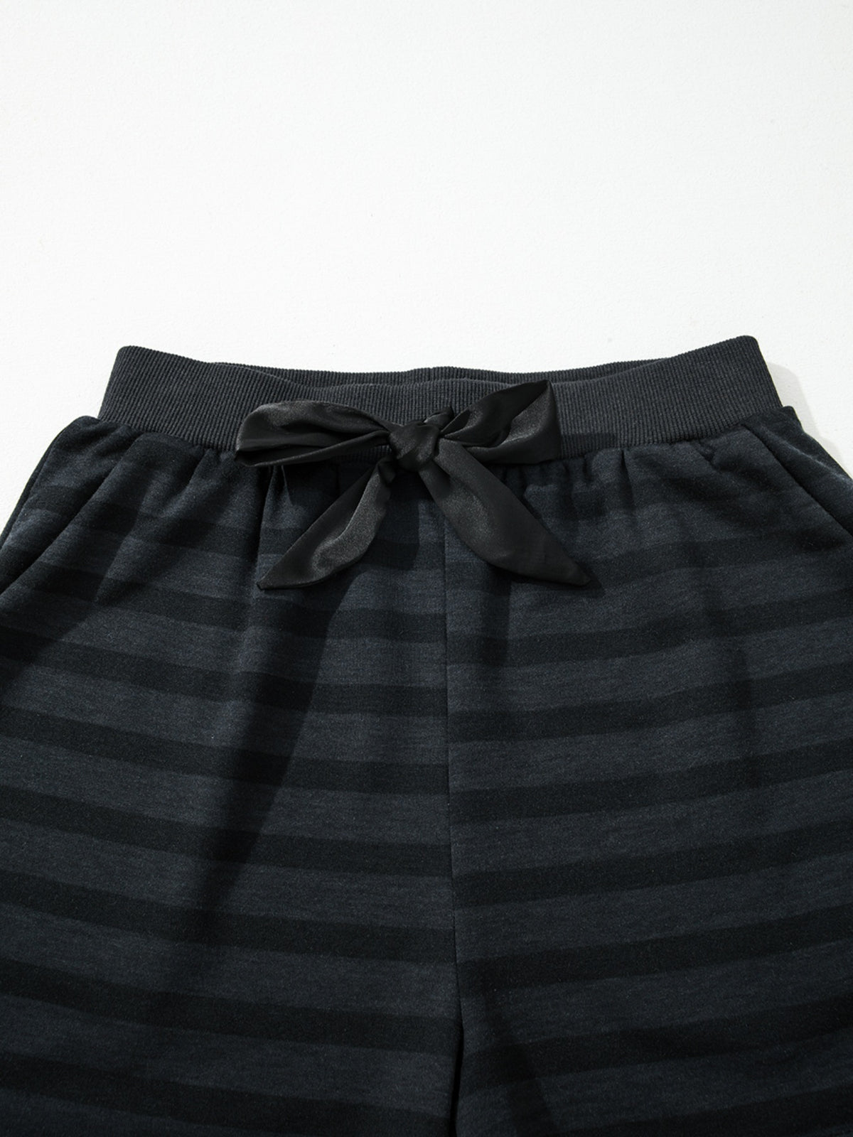 Gray knit shorts from long sleeve matching set