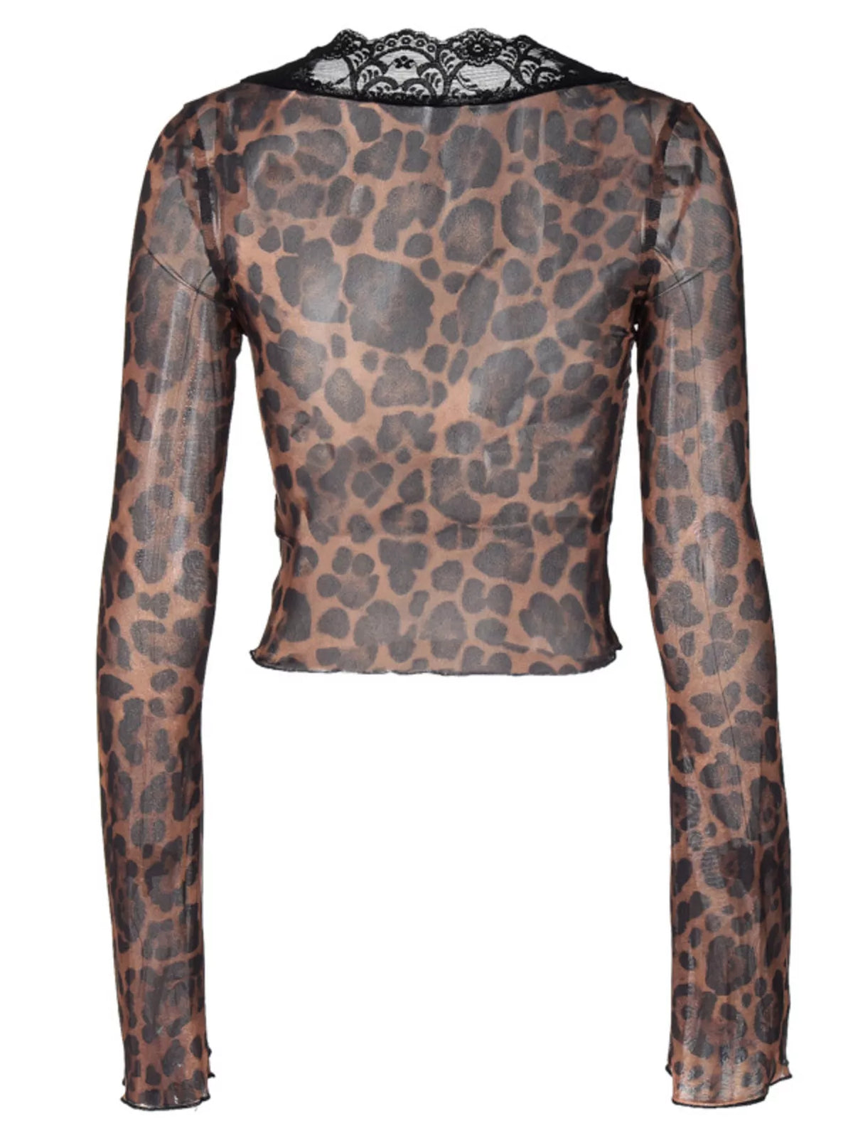 The leopard print top styled with tailored trousers