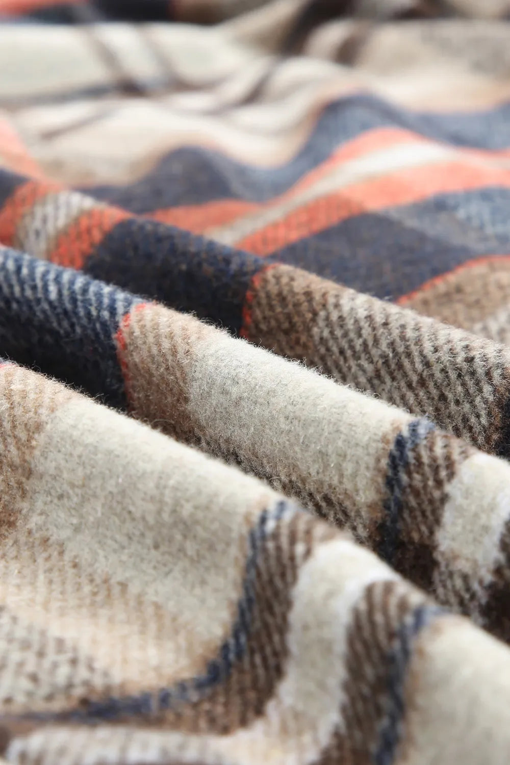 Plaid Longline Jacket with Pockets - Fashorio