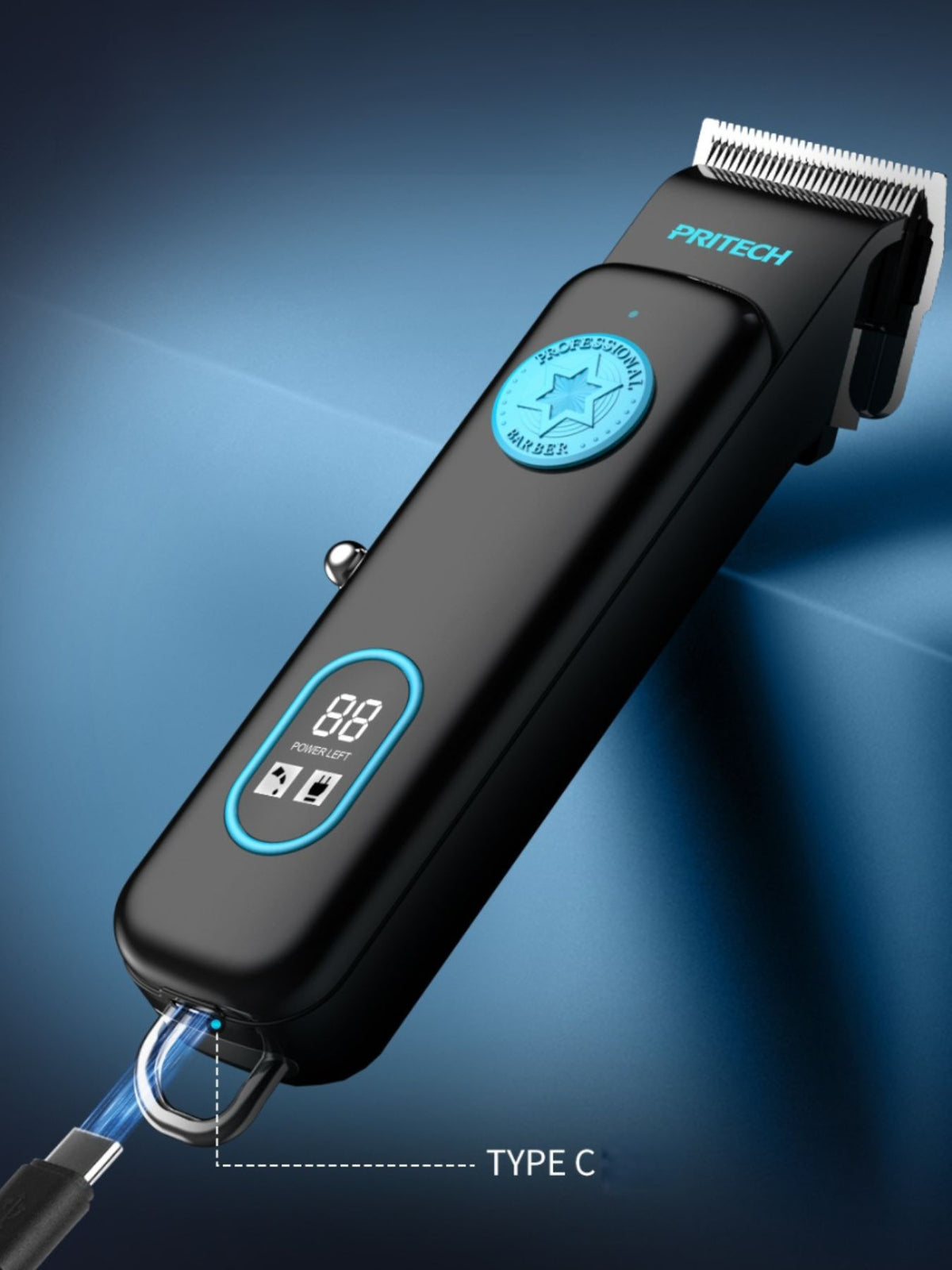 Hair clipper LED display close up