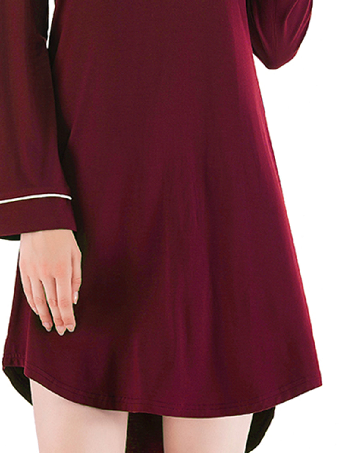 Round Neck Night Dress with Pocket - Fashorio