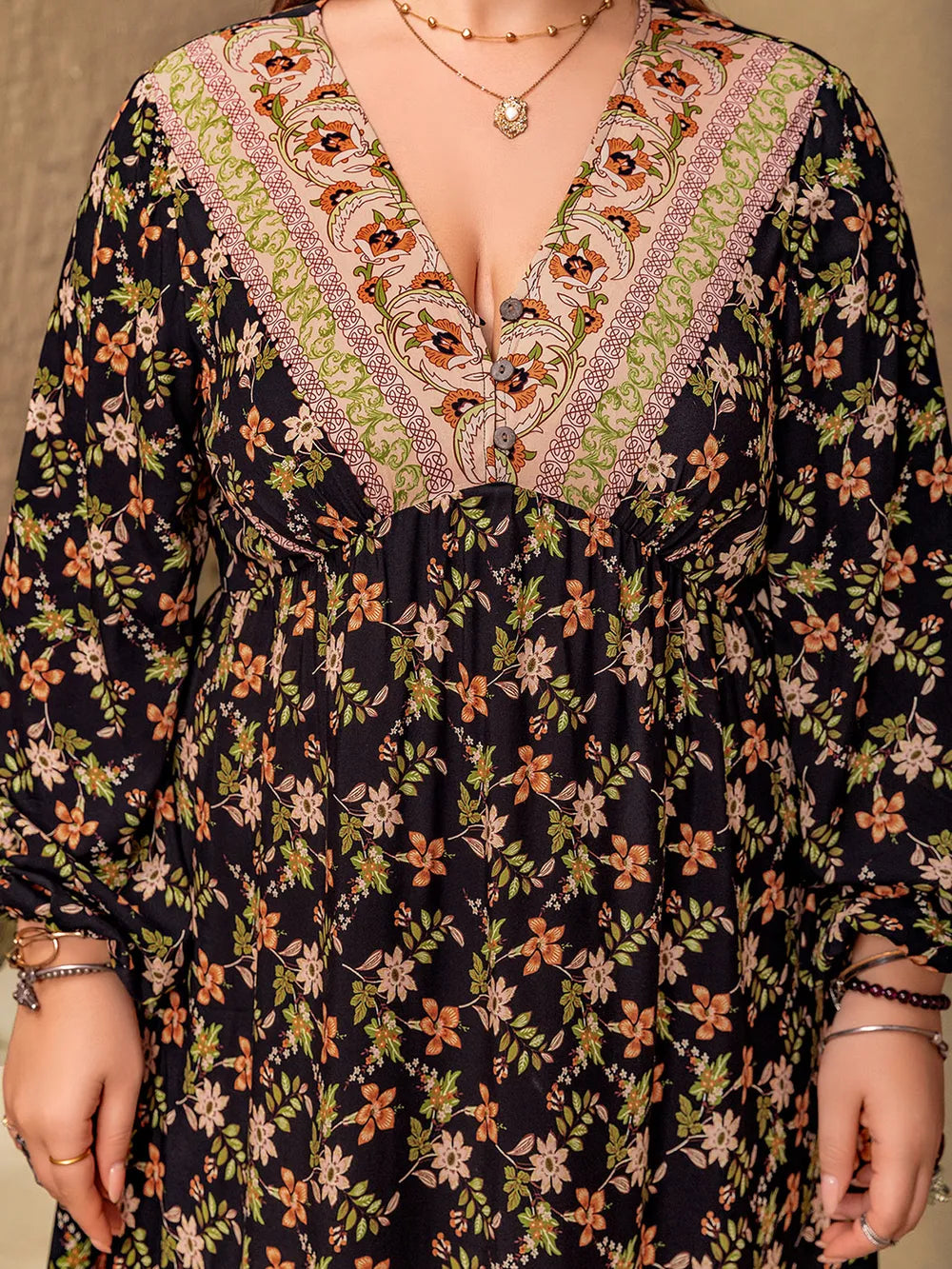 Floral maxi dress movement
