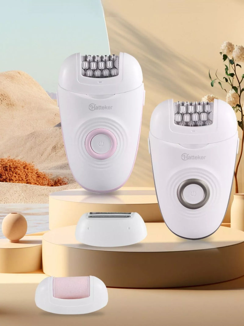 Portable epilator in blush pink front view