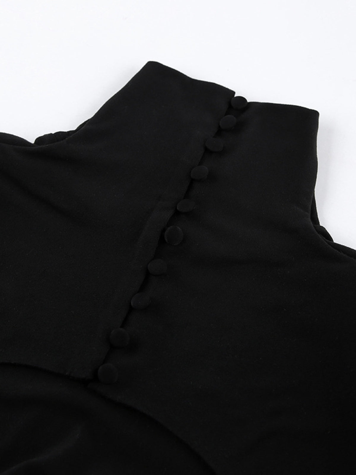 Backless Turtleneck Long Sleeve Maxi Dress back view