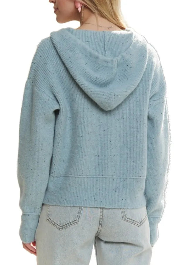 ADORA Hoodie Relaxed Fit Ribbed Cuffs Sweater Cardigan - Fashorio