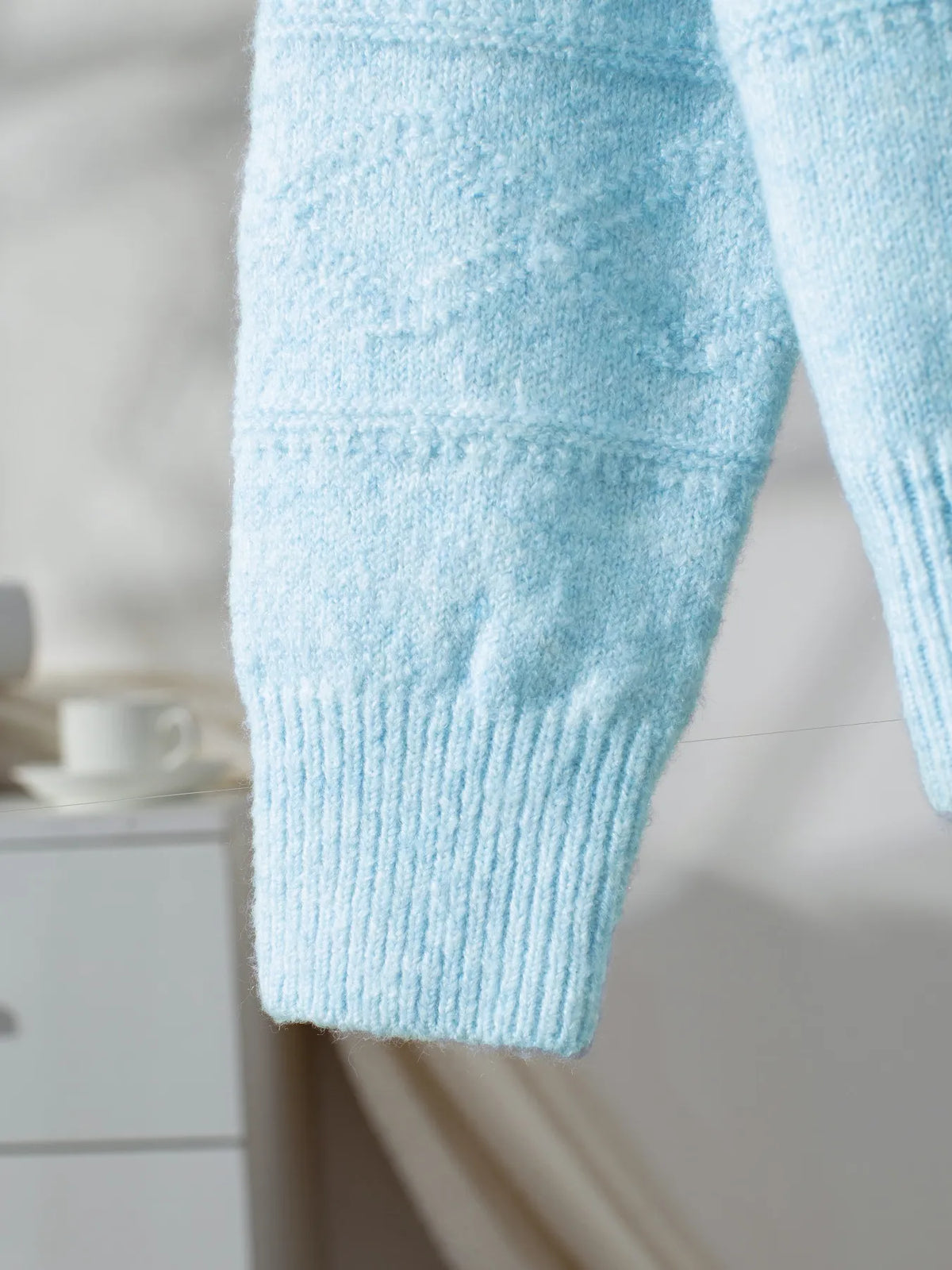 round neck long sleeve sweater full length view