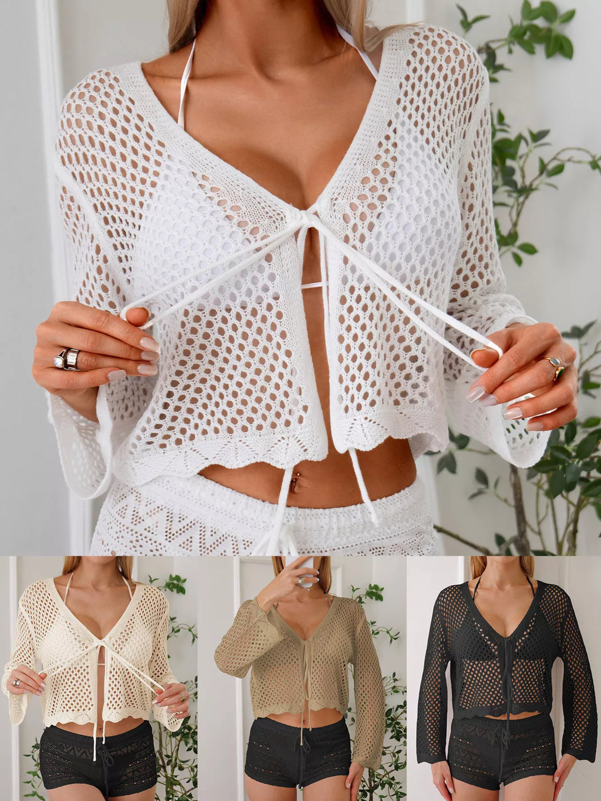 Openwork crochet knit texture