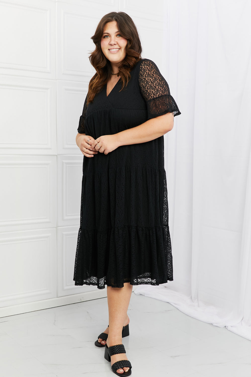 P & Rose Lovely Lace Tiered Dress close up