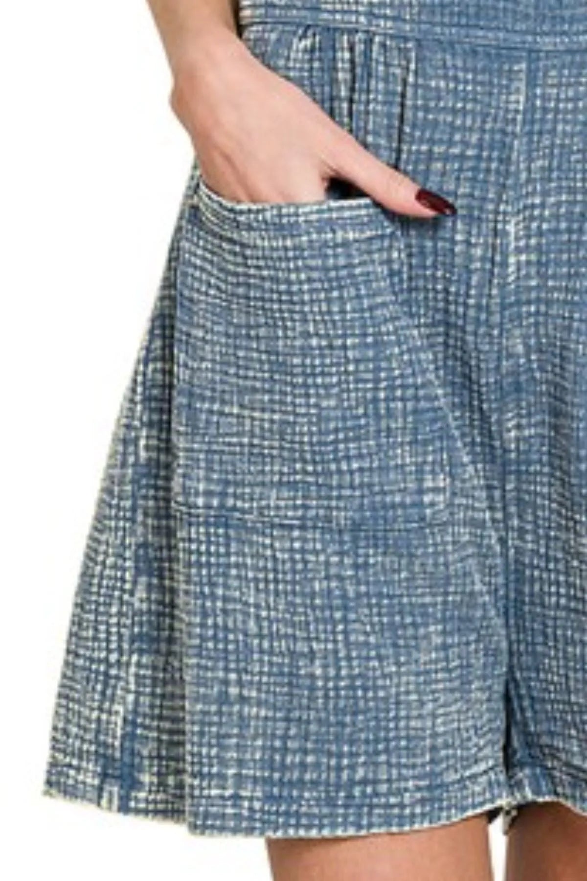 Woven Double Gauze Acid Washed Romper side view