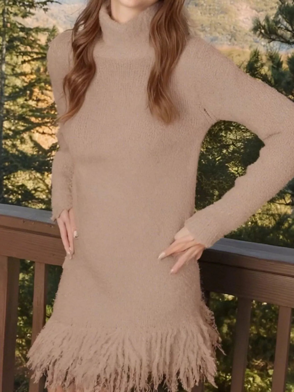 Black turtleneck sweater dress