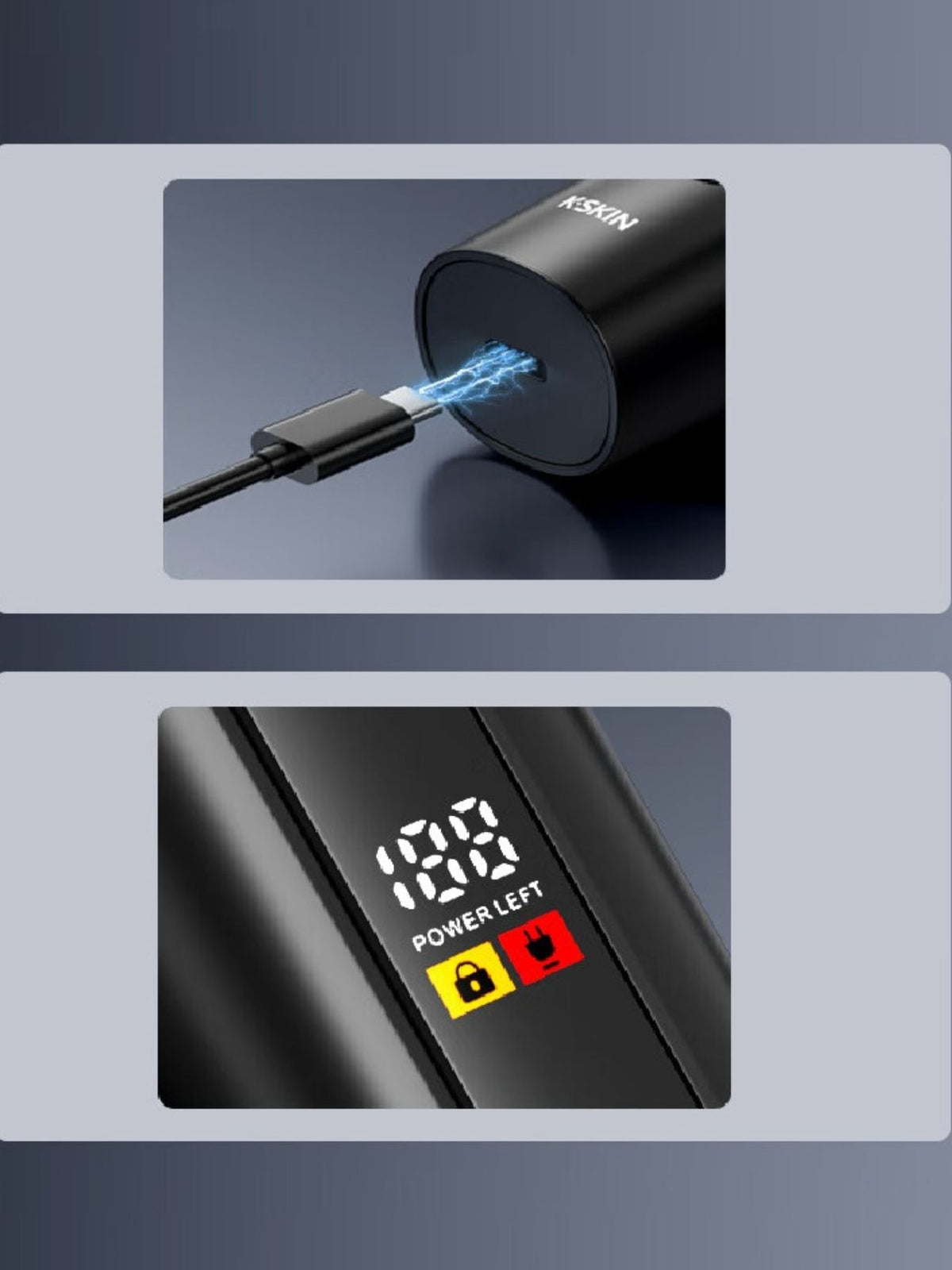 Electric shaver charging on stand