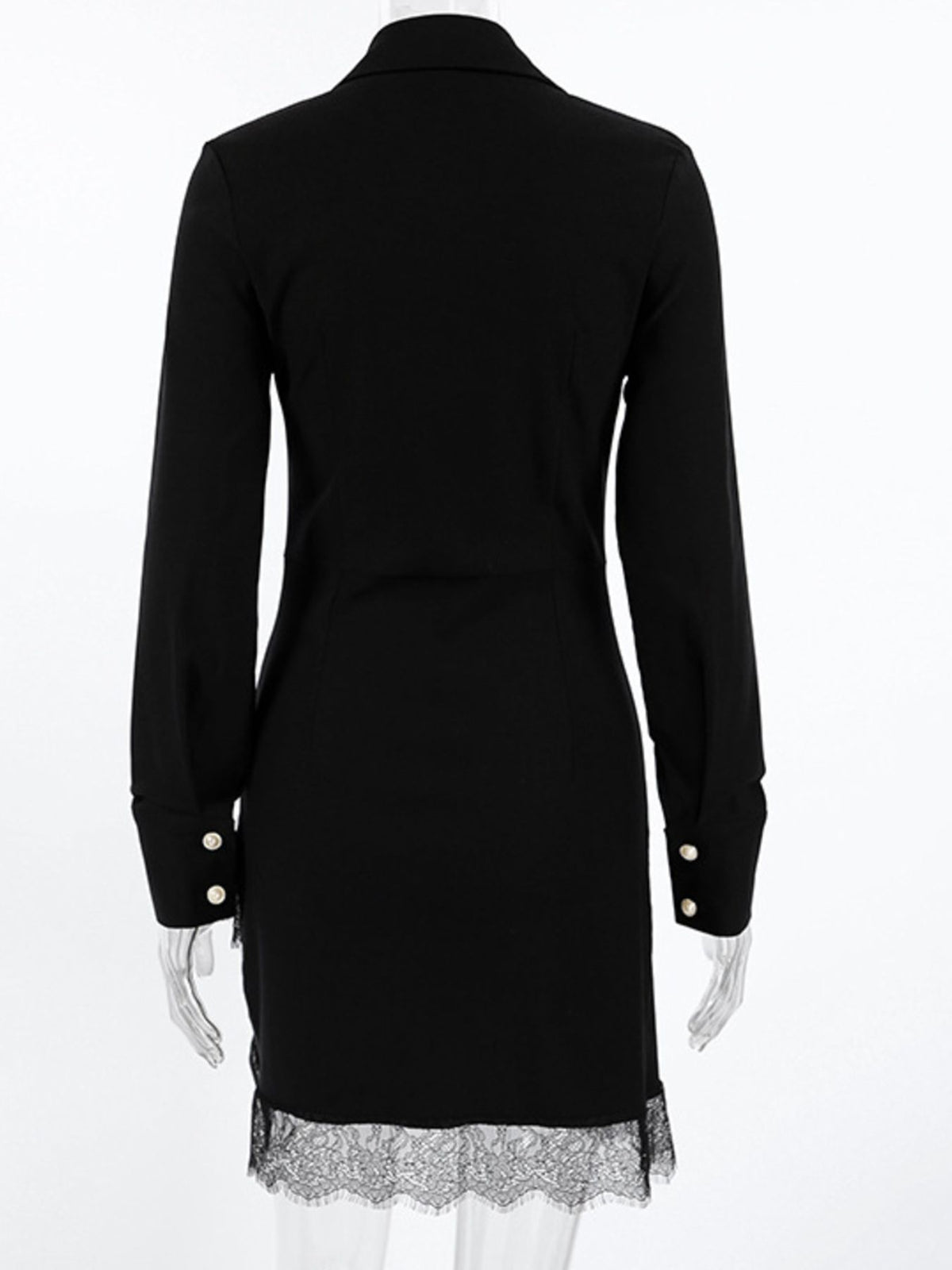 lace button front long sleeve dress styled look
