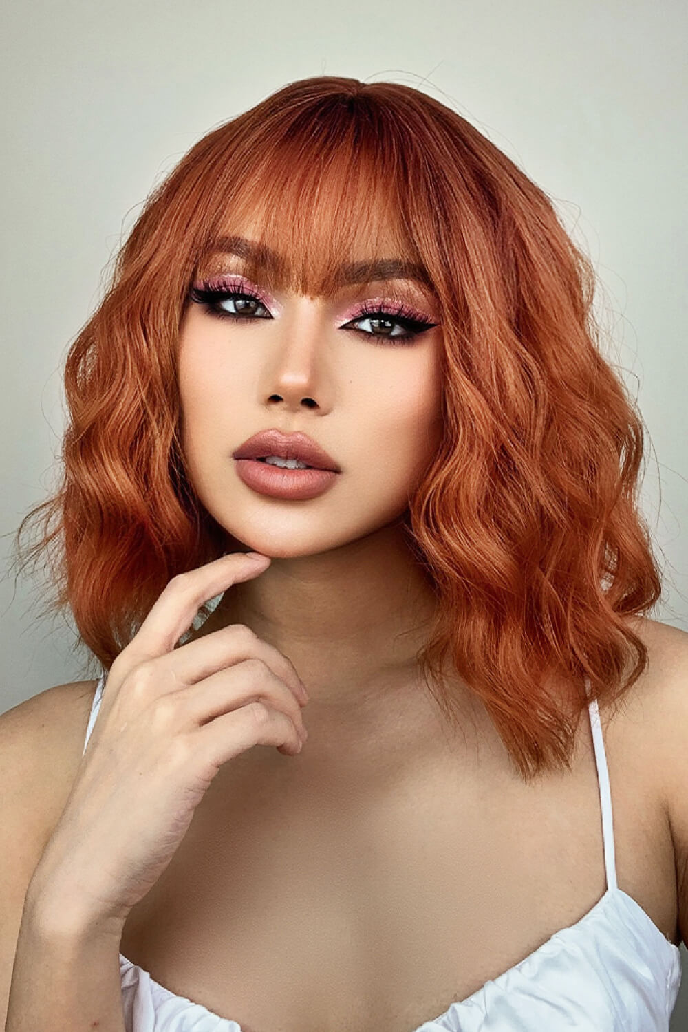 Bobo wig pink color detail