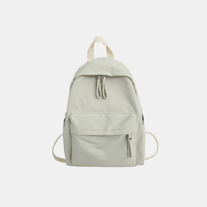 Zip Cotton Backpack Bag Ivory One Size - Fashorio