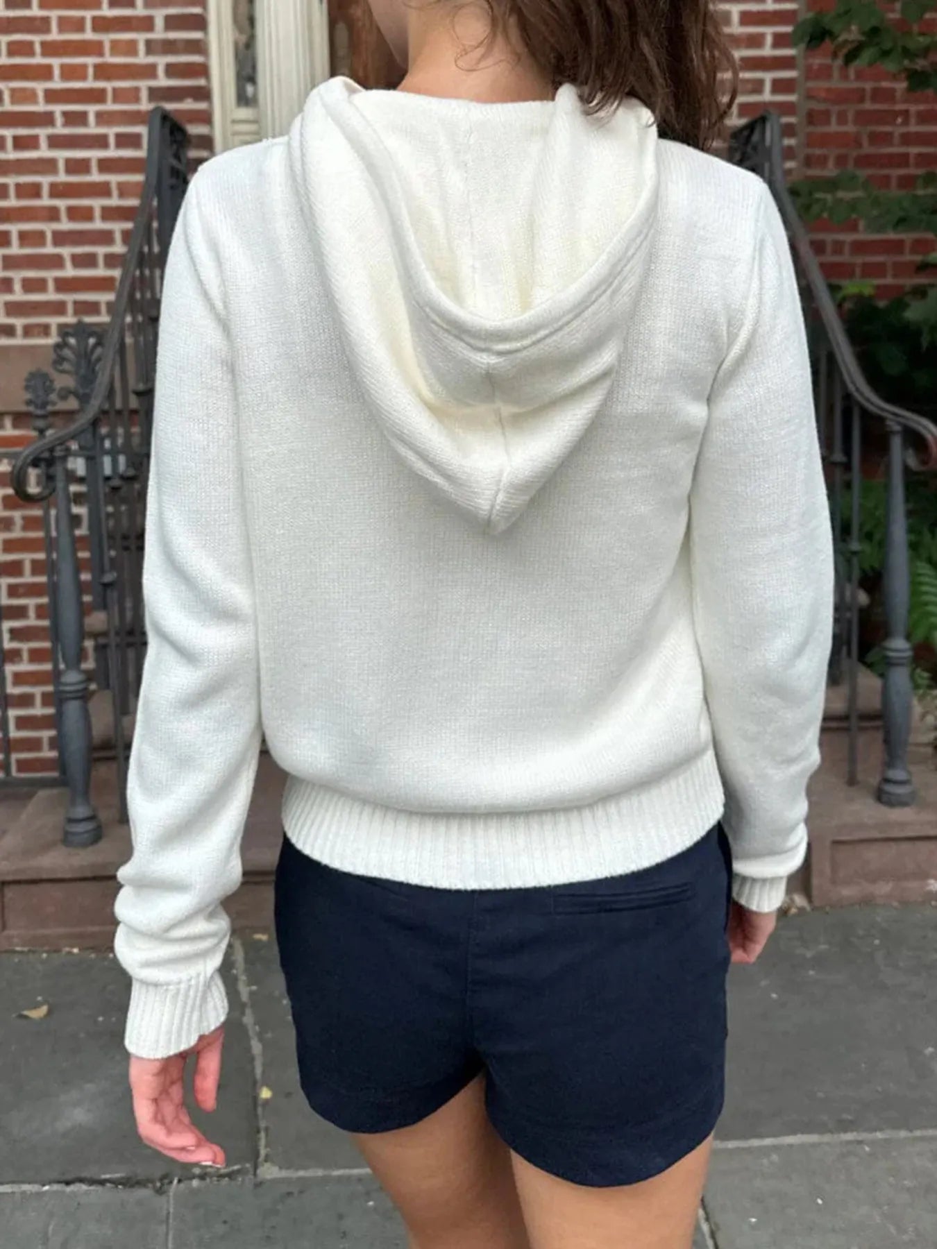 Drawstring Zip Up Long Sleeve Cardigan - Fashorio