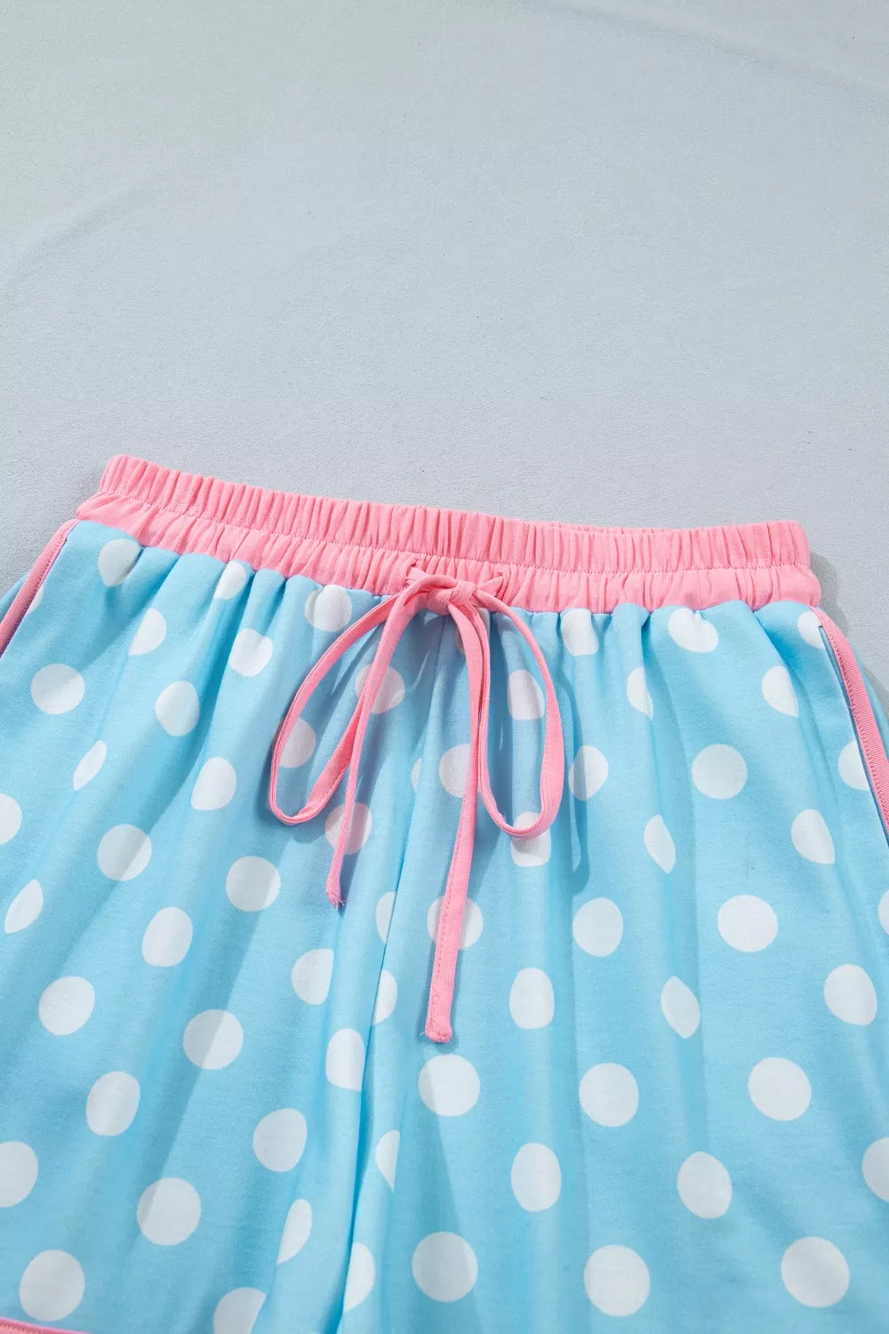 Polka dot set pastel blue colorway