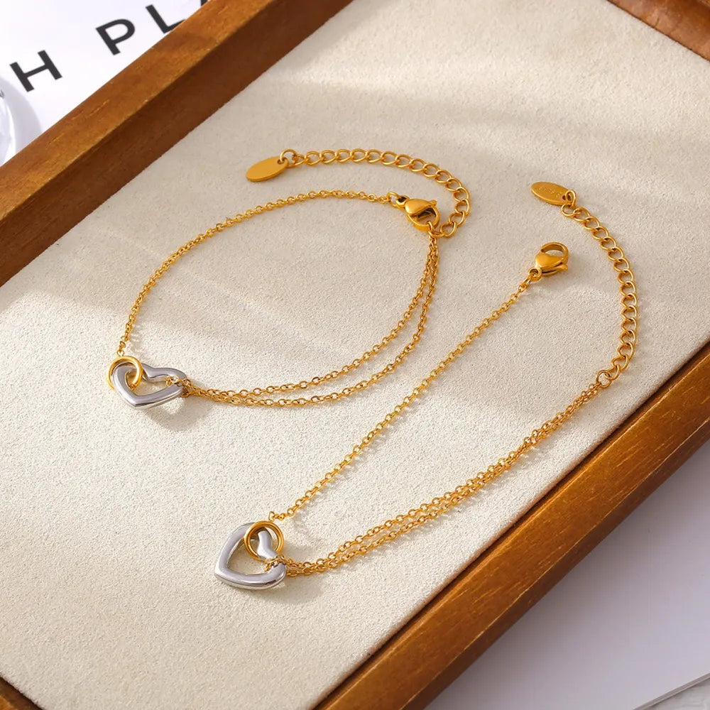 18K Gold-Plated Heart Bracelet - Fashorio