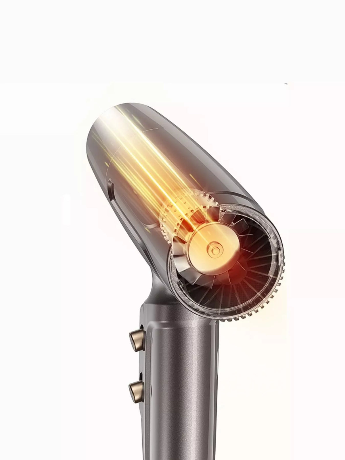 Hair dryer held while styling