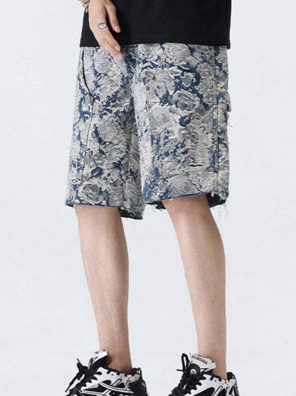 Men's Loose Fit Denim Shorts with Pockets - Fashorio