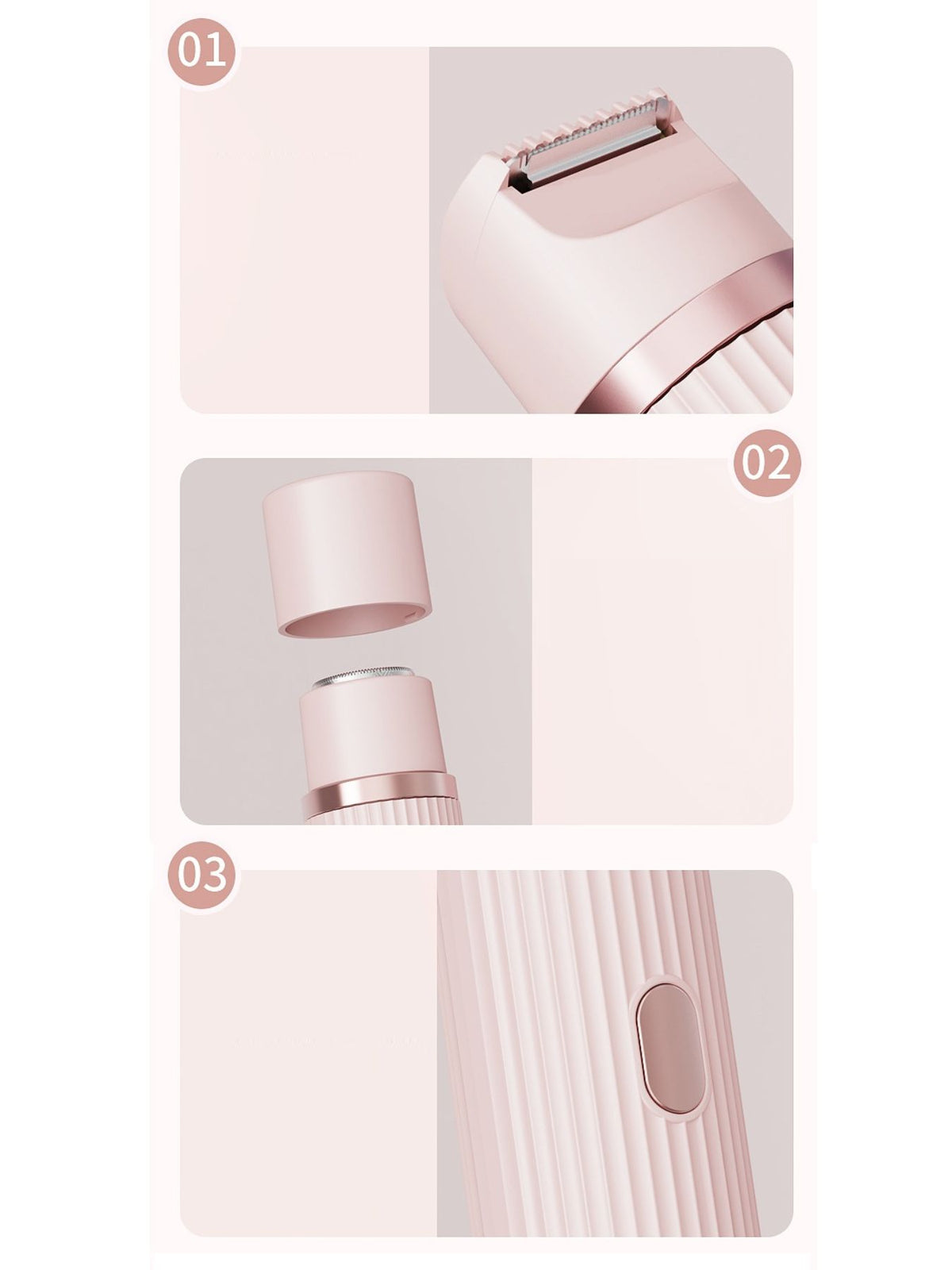 Hair removal device top detail