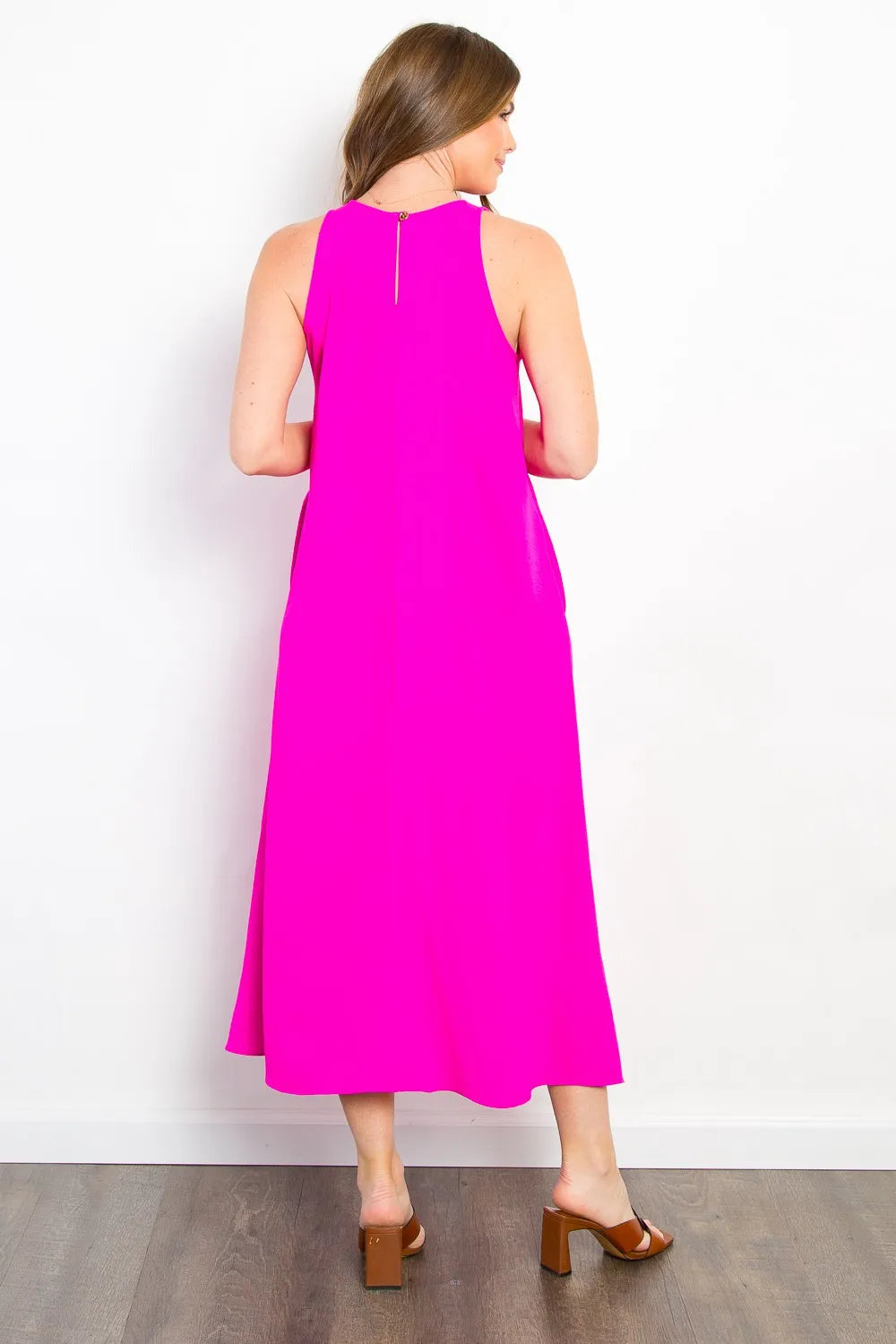 Midi Tank Dress with Pockets back view