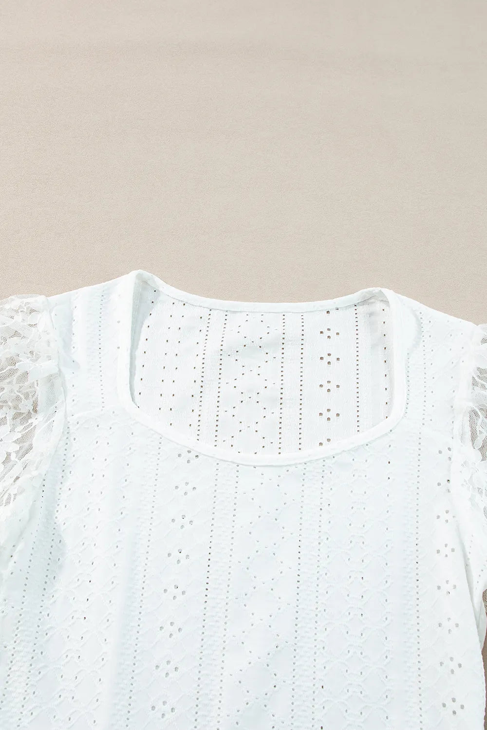 Eyelet Lace Long Sleeve Bodysuit - Fashorio