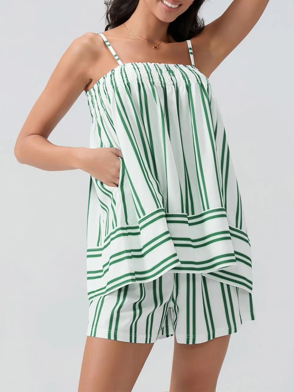 Two piece smocked set back view
