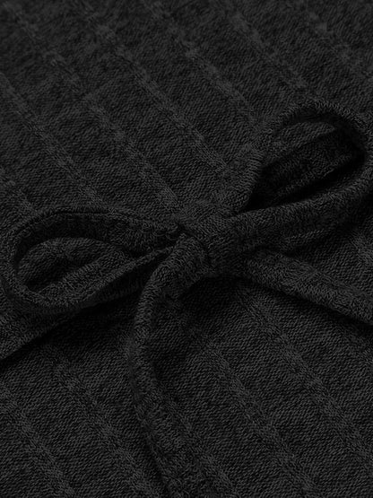 Tied Solid Lounge Nightgown with Pockets - Fashorio