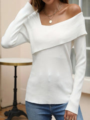 Asymmetrical One Shoulder Knit Top - Fashorio