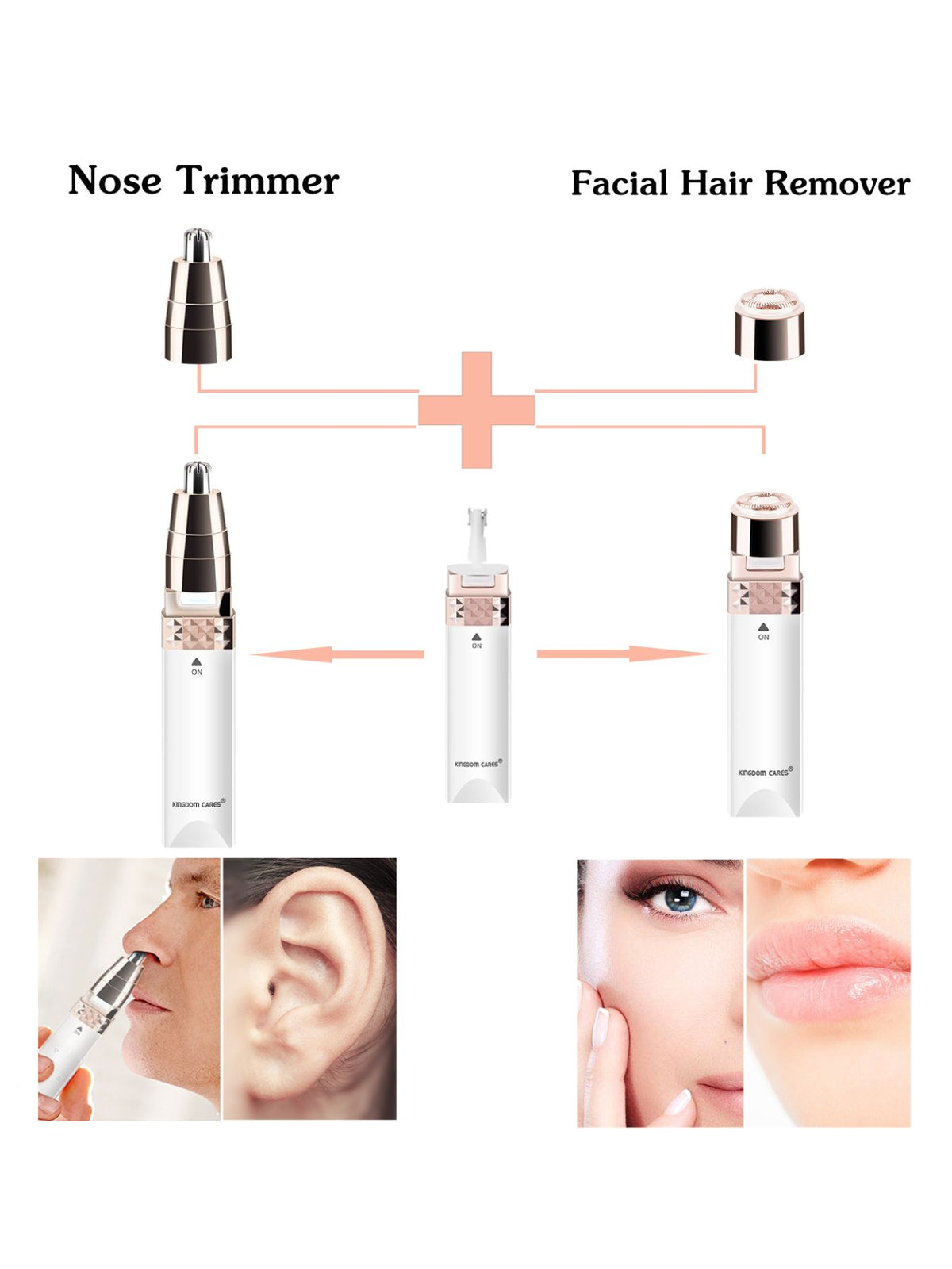 White grooming trimmer angled view