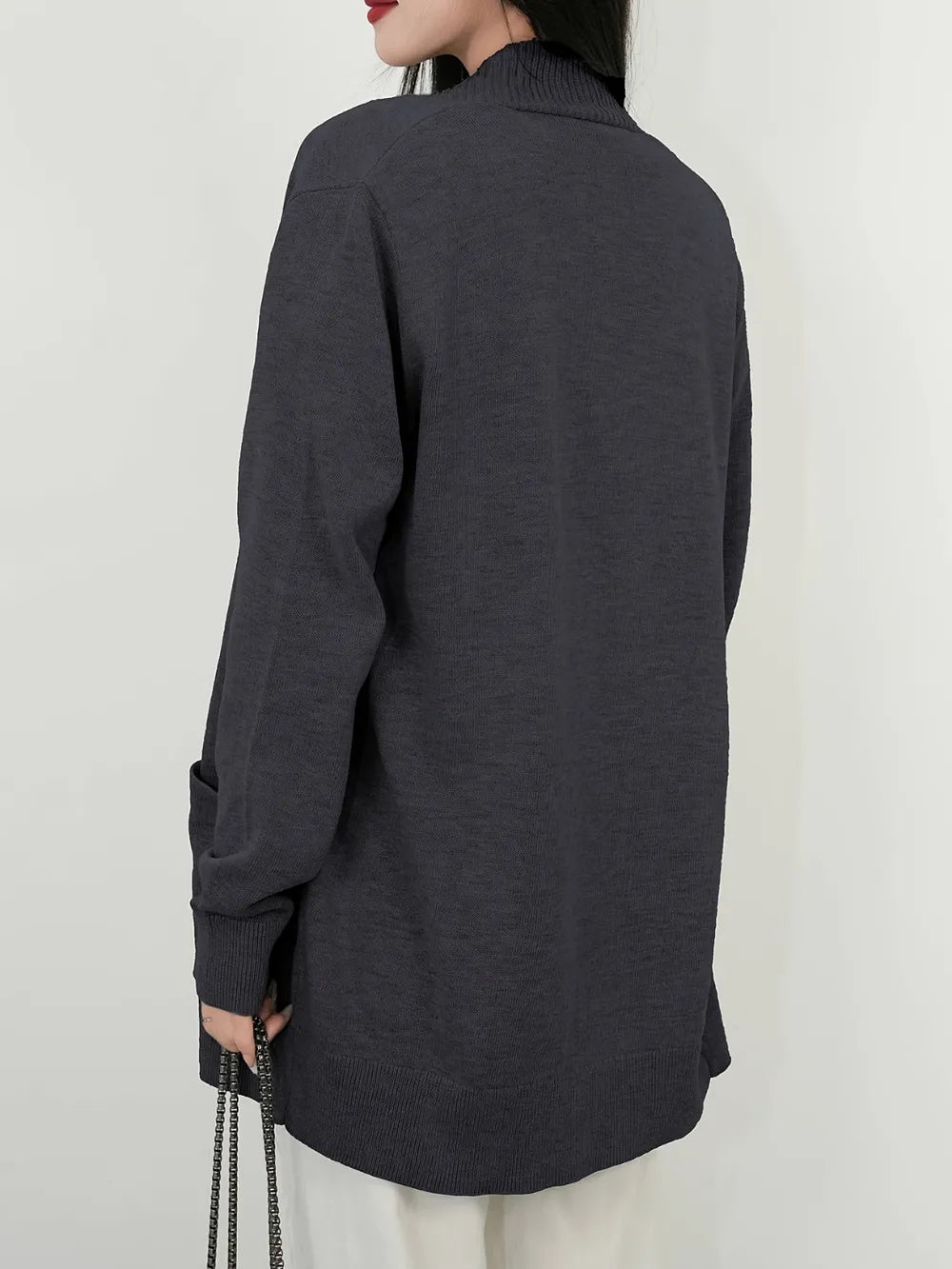 Open Front Long Sleeve Sweater Cardigan - Fashorio