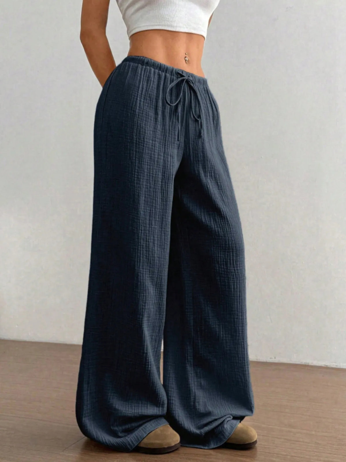 Wide Leg Casual Pants with Stretch, view 15
