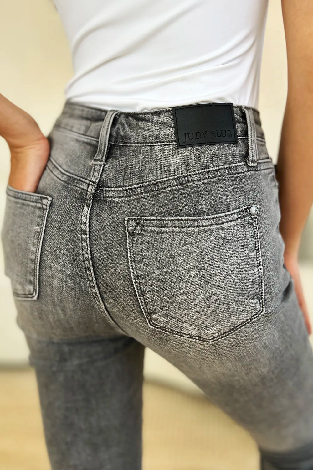 Judy Blue Full Size Button Fly High Waist Cuffed Capris - Fashorio