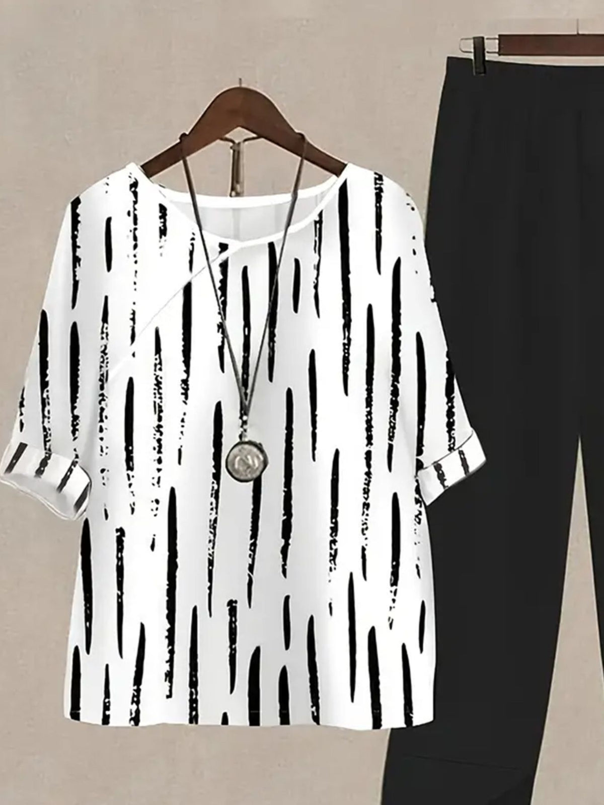 Printed pants set additional color