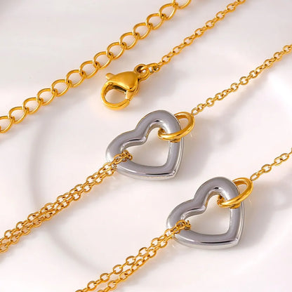 18K Gold-Plated Heart Bracelet - Fashorio