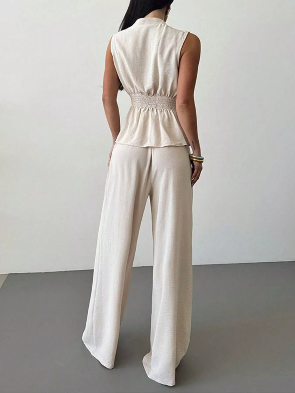 White two piece set complete summery look