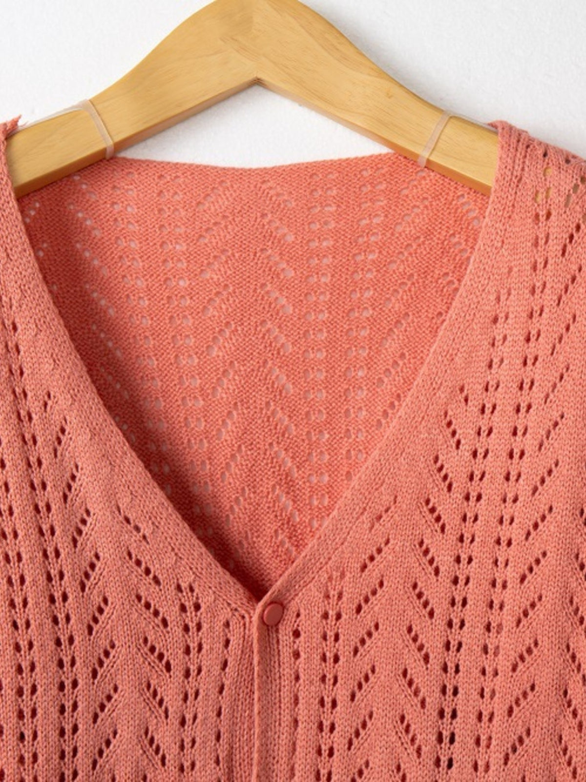 Openwork cardigan brown tone