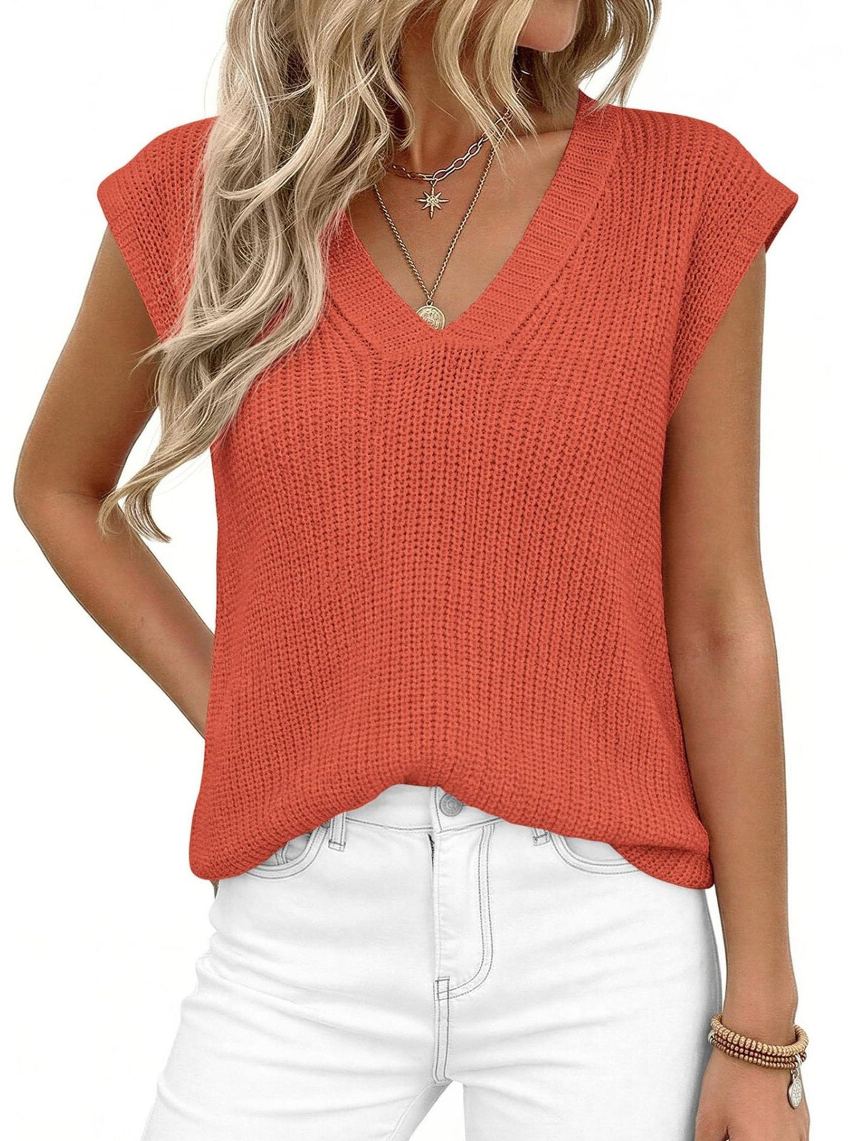 V Neck Knit Sweater Vest, view 15