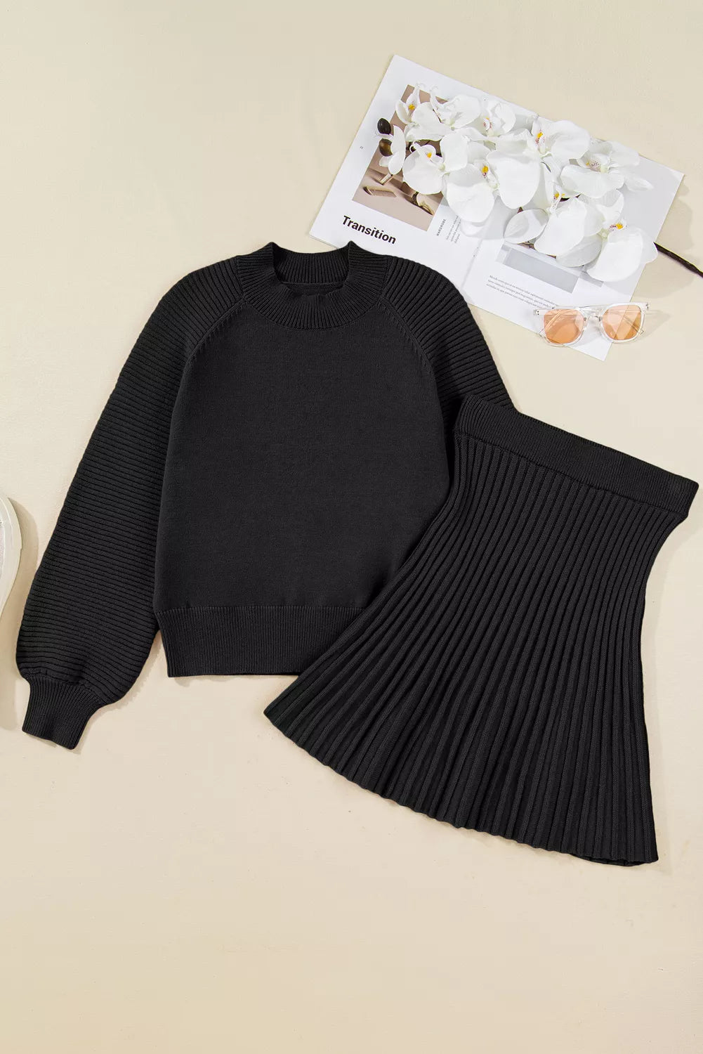 Matching knit skirt from the sweater set