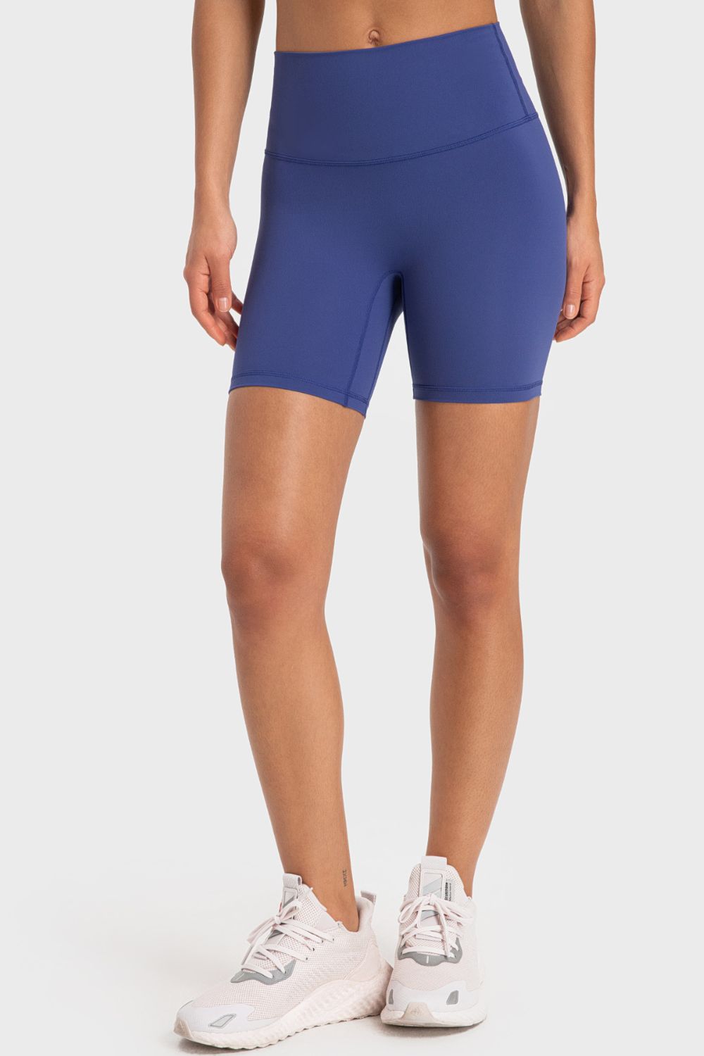 wide waistband biker shorts back view