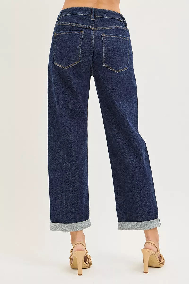 RISEN cropped boyfriend denim full length